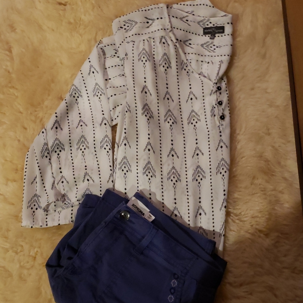 Cute white with blue design
